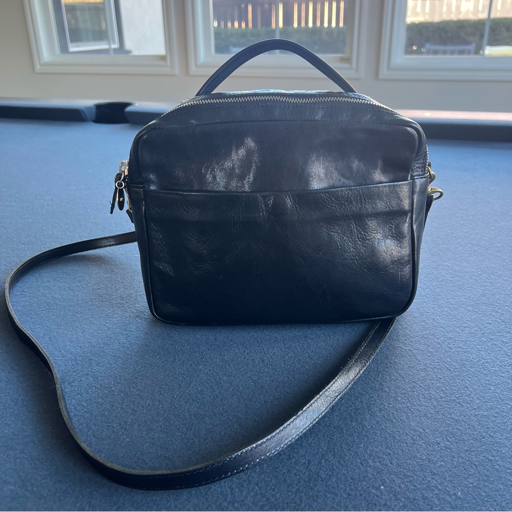 Clare V. Mirabel Black Leather Crossbody Bag